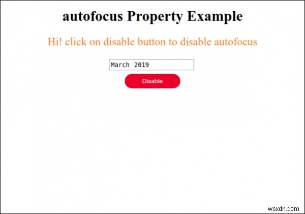 HTML DOM इनपुट मंथ ऑटोफोकस प्रॉपर्टी 