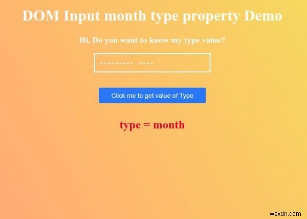HTML DOM इनपुट माह प्रकार संपत्ति 