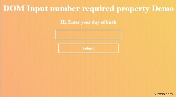 HTML DOM इनपुट नंबर आवश्यक संपत्ति 