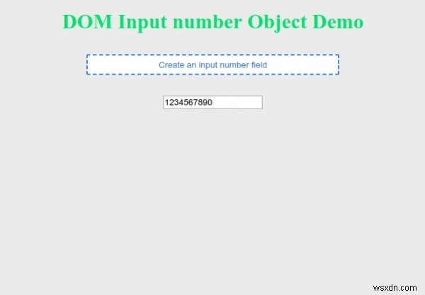 HTML DOM इनपुट नंबर ऑब्जेक्ट 