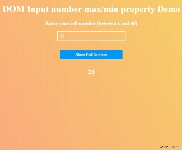 HTML DOM इनपुट नंबर अधिकतम संपत्ति 