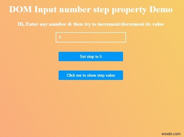 HTML DOM इनपुट नंबर स्टेप प्रॉपर्टी 