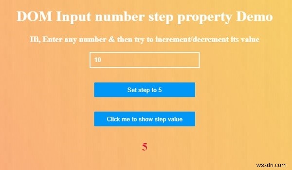 HTML DOM इनपुट नंबर स्टेप प्रॉपर्टी 
