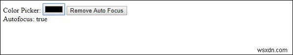 HTML DOM इनपुट कलर ऑटोफोकस प्रॉपर्टी 