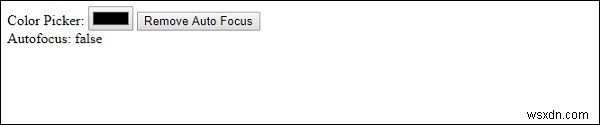 HTML DOM इनपुट कलर ऑटोफोकस प्रॉपर्टी 