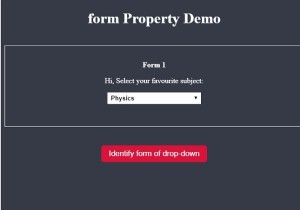 एचटीएमएल डोम फॉर्म संपत्ति का चयन करें 