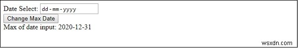 HTML DOM इनपुट दिनांक अधिकतम संपत्ति 