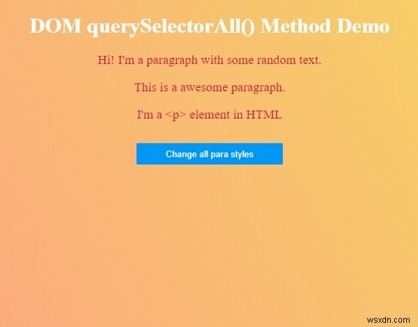 HTML DOM querySelectorAll () विधि 