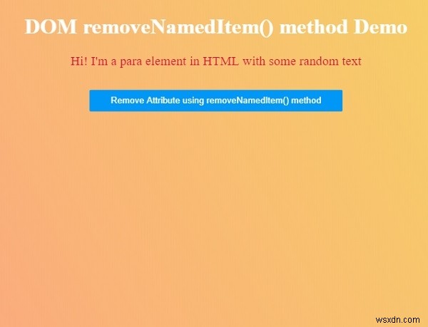 HTML DOM हटाएँNamedItem () विधि 
