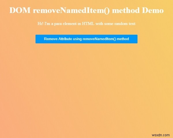 HTML DOM हटाएँNamedItem () विधि 