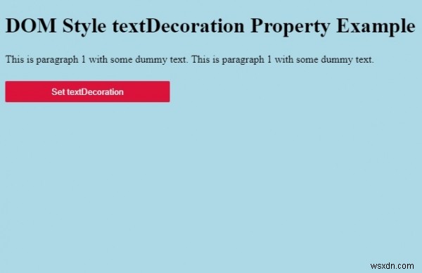 HTML DOM स्टाइल टेक्स्टडेकोरेशन प्रॉपर्टी 
