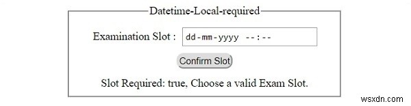 HTML DOM इनपुट डेटाटाइमस्थानीय आवश्यक संपत्ति 