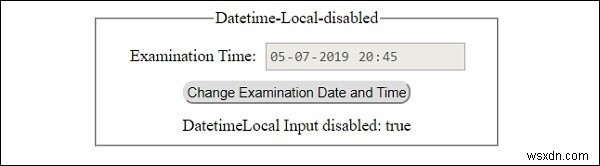 HTML DOM इनपुट डेटाटाइमस्थानीय अक्षम संपत्ति 