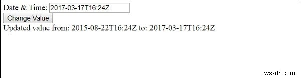 HTML DOM इनपुट डेटाटाइम वैल्यू प्रॉपर्टी 
