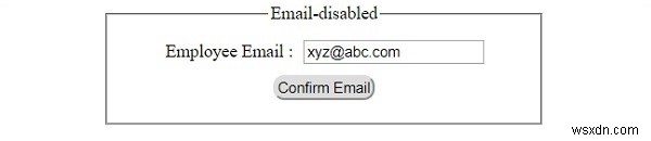 HTML DOM इनपुट ईमेल अक्षम संपत्ति 
