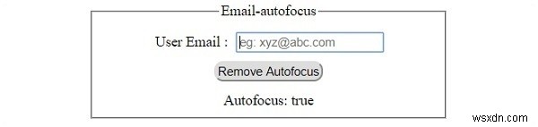 HTML DOM इनपुट ईमेल ऑटोफोकस संपत्ति 