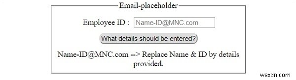 HTML DOM इनपुट ईमेल प्लेसहोल्डर संपत्ति 