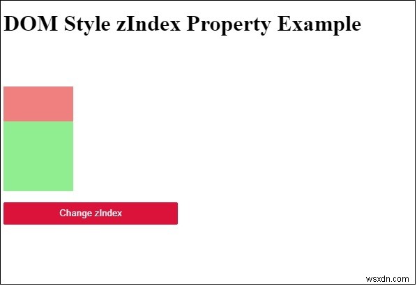 HTML DOM स्टाइल zIndex प्रॉपर्टी 