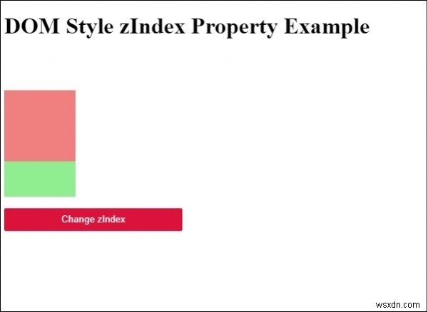 HTML DOM स्टाइल zIndex प्रॉपर्टी 