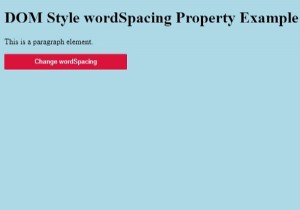 HTML DOM स्टाइल वर्डस्पेसिंग प्रॉपर्टी 