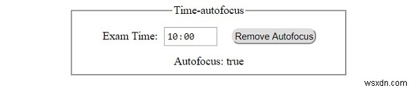 HTML DOM इनपुट टाइम ऑटोफोकस प्रॉपर्टी 