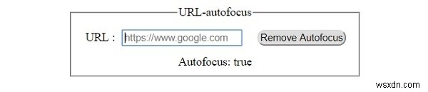 एचटीएमएल डोम इनपुट यूआरएल ऑटोफोकस संपत्ति 