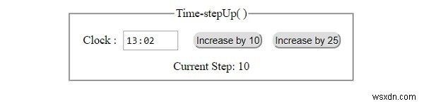 HTML DOM इनपुट टाइम स्टेपअप ( ) मेथड 