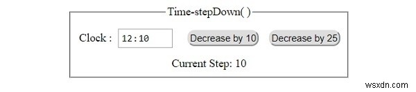 HTML DOM इनपुट टाइम स्टेपडाउन ( ) मेथड 