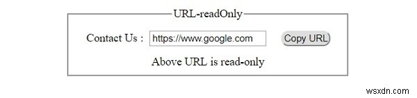 HTML DOM इनपुट URL केवल पढ़ने योग्य संपत्ति 