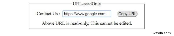 HTML DOM इनपुट URL केवल पढ़ने योग्य संपत्ति 