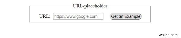 एचटीएमएल डोम इनपुट यूआरएल प्लेसहोल्डर संपत्ति 