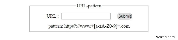 HTML DOM इनपुट URL पैटर्न प्रॉपर्टी 
