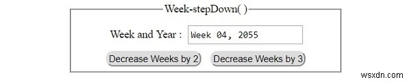 HTML DOM इनपुट वीक स्टेपडाउन ( ) मेथड 