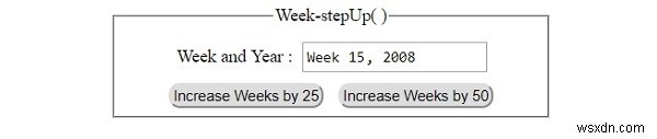 HTML DOM इनपुट वीक स्टेपअप ( ) विधि 