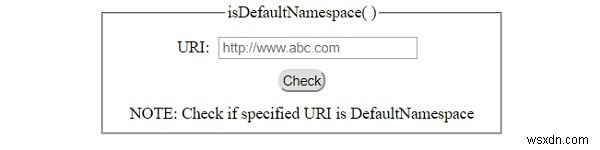 HTML DOM isDefaultNamespace( ) Method 
