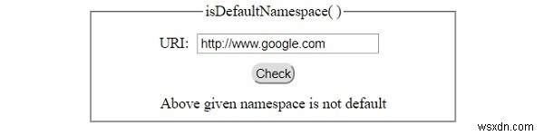 HTML DOM isDefaultNamespace( ) Method 