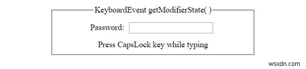 एचटीएमएल डोम कीबोर्डइवेंट getModifierState() विधि 