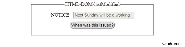 HTML DOM lastModified संपत्ति 