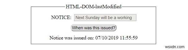 HTML DOM lastModified संपत्ति 