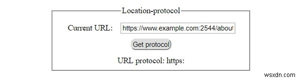 HTML DOM स्थान प्रोटोकॉल संपत्ति 