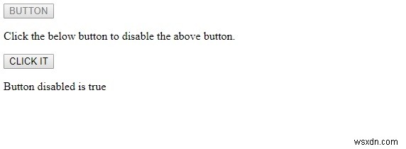 एचटीएमएल डोम बटन अक्षम संपत्ति 