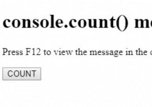 एचटीएमएल डोम कंसोल.गिनती () विधि 