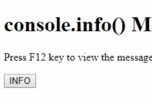 एचटीएमएल डोम कंसोल.इन्फो () विधि 