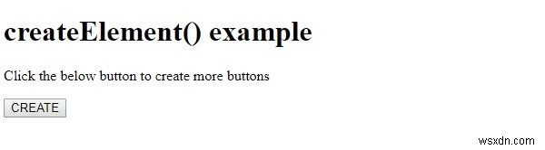 HTML डोम createElement () विधि 