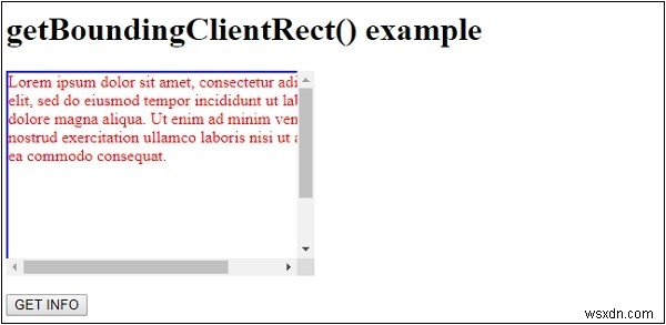 HTML DOM getBoundingClientRect () विधि 