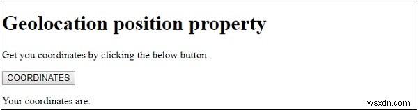 HTML DOM जिओलोकेशन पोजीशन प्रॉपर्टी 