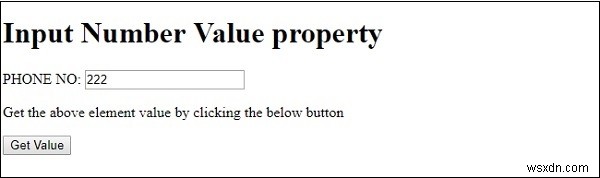 HTML DOM इनपुट नंबर वैल्यू प्रॉपर्टी 