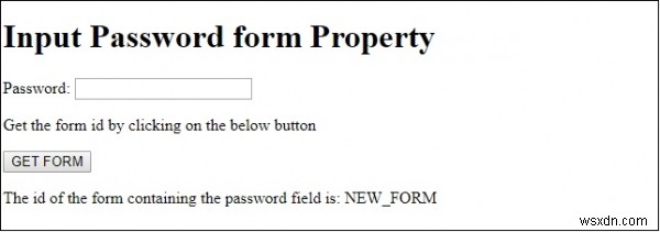 एचटीएमएल डोम इनपुट पासवर्ड फॉर्म संपत्ति 