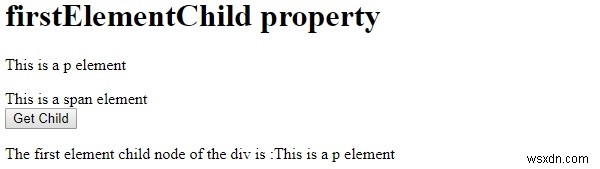 HTML DOM firstElementChild प्रॉपर्टी 