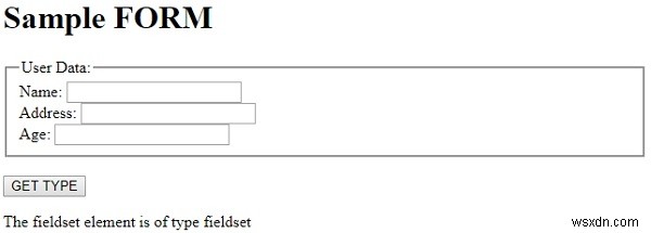 HTML DOM फ़ील्डसेट प्रकार की संपत्ति 